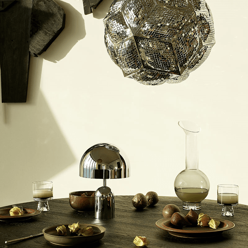 Bell Portable Lamp, H28cm, Silver