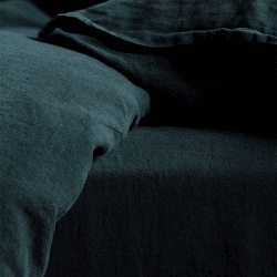 Image showing the Linen Fitted Sheet, Double, Darkest Spruce product.