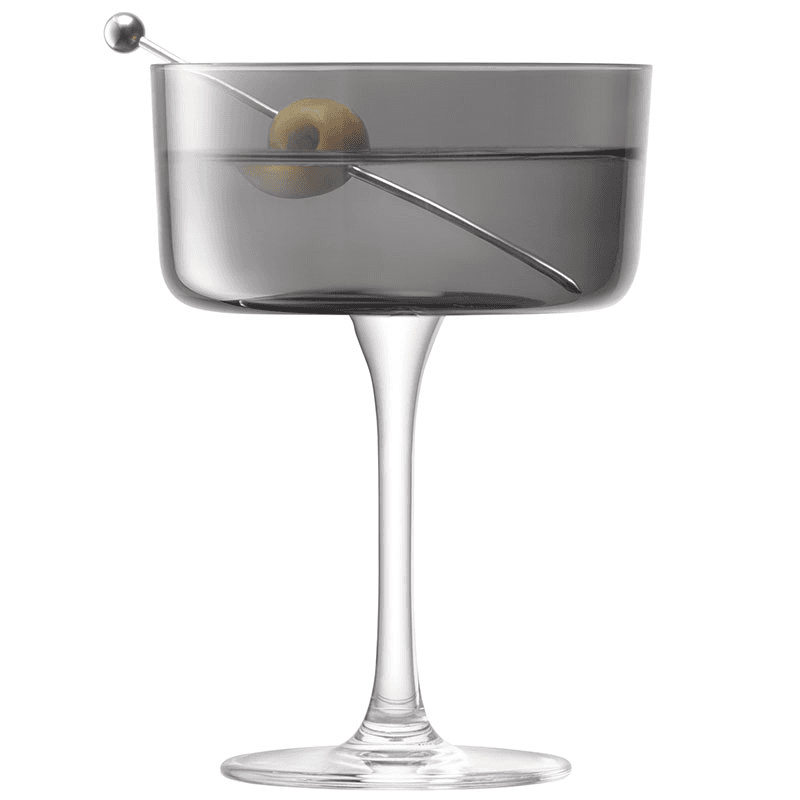 Lunar Set of 2 Champagne/Cocktail Glasses, 230ml, Lunar Grey