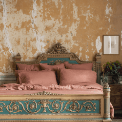 Image showing the Cotton Linen Mix Duvet Cover, Double, Warm Clay product.