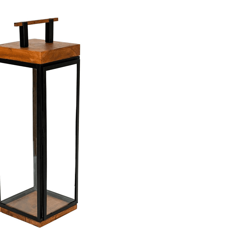 Grace Lantern, H58cm, Black/Brown