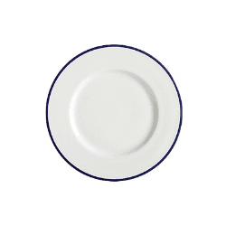 Image showing the Dessert Plate, Canteen, White/Blue Rim, Set of 6 product.