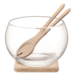 Image showing the Serve Salad set & oak base, 18cm product.