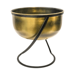 Image showing the Kensington Indoor Planter on Stand, H30 x W28cm, Brass product.