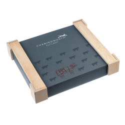 Image showing the Mimosa 12 piece steak set in wooden giftbox, satin product.