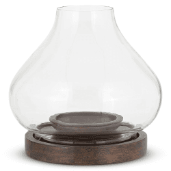 Image showing the Naryla Mango Wood Lantern, H23cm, Dark Stain product.