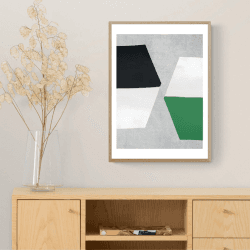 Image showing the Seventy Tree, Hex Framed Art Print, Beige/ Natural product.