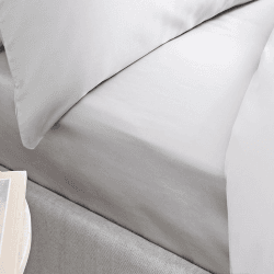 Image showing the 400Tc Cotton Sateen Double Fitted Sheet, Dove Grey product.
