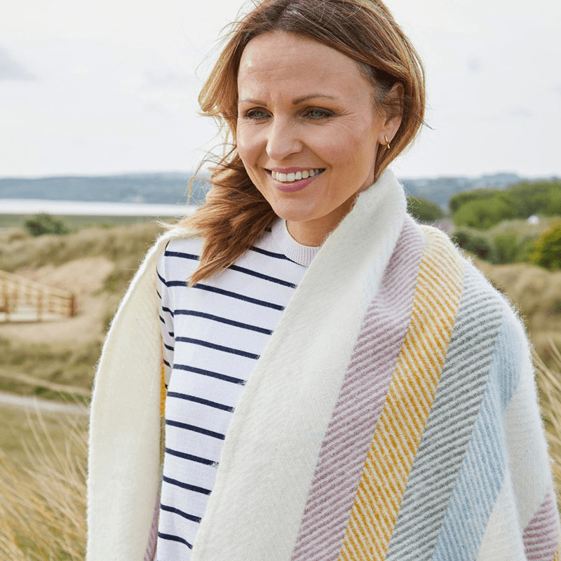 Stripes Throw, 150 x 183cm, Primrose