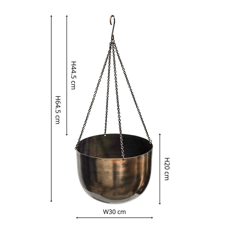 Mayfair Indoor Hanging Planter, H21 x D30cm, Brown