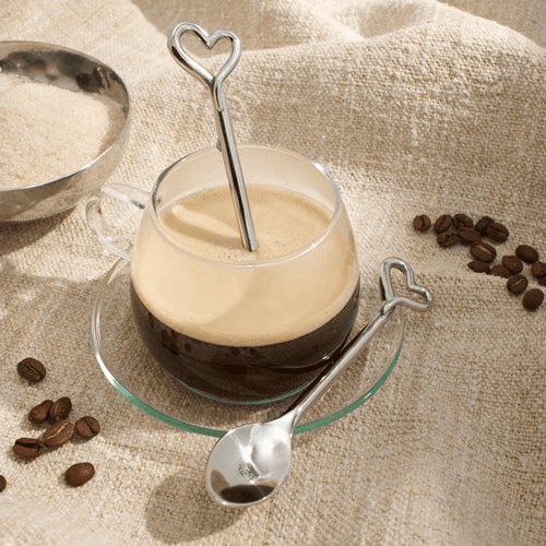 Amore Set of 4 coffee spoons, 13.5cm, Stainless Steel