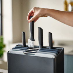 Image showing the Folio Plus 8 Piece Knife & Chopping Board, Sky product.