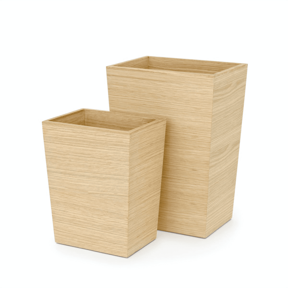 280 Mezza Rectangular bin, H28 x W22 x D16.5cm, Oak