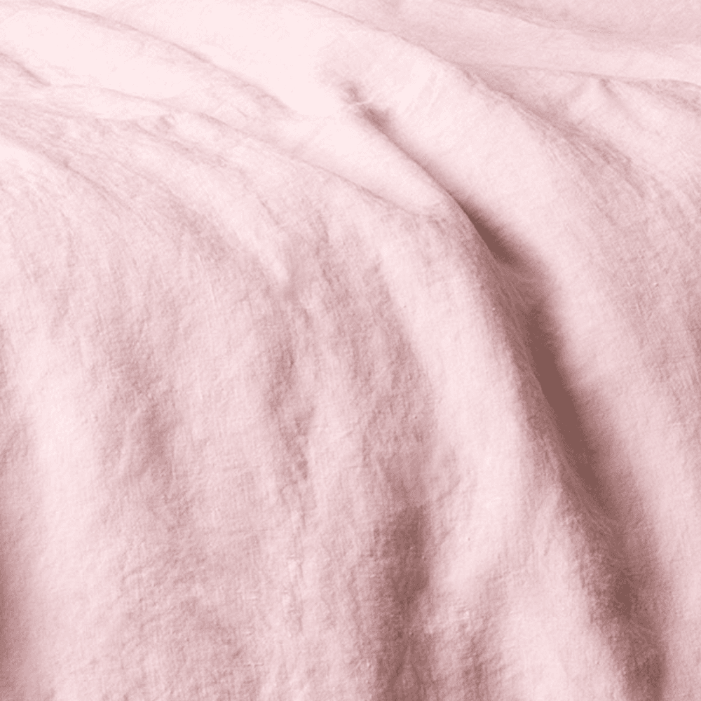 Washed Linen Linen Double Duvet Cover, Dusky Pink