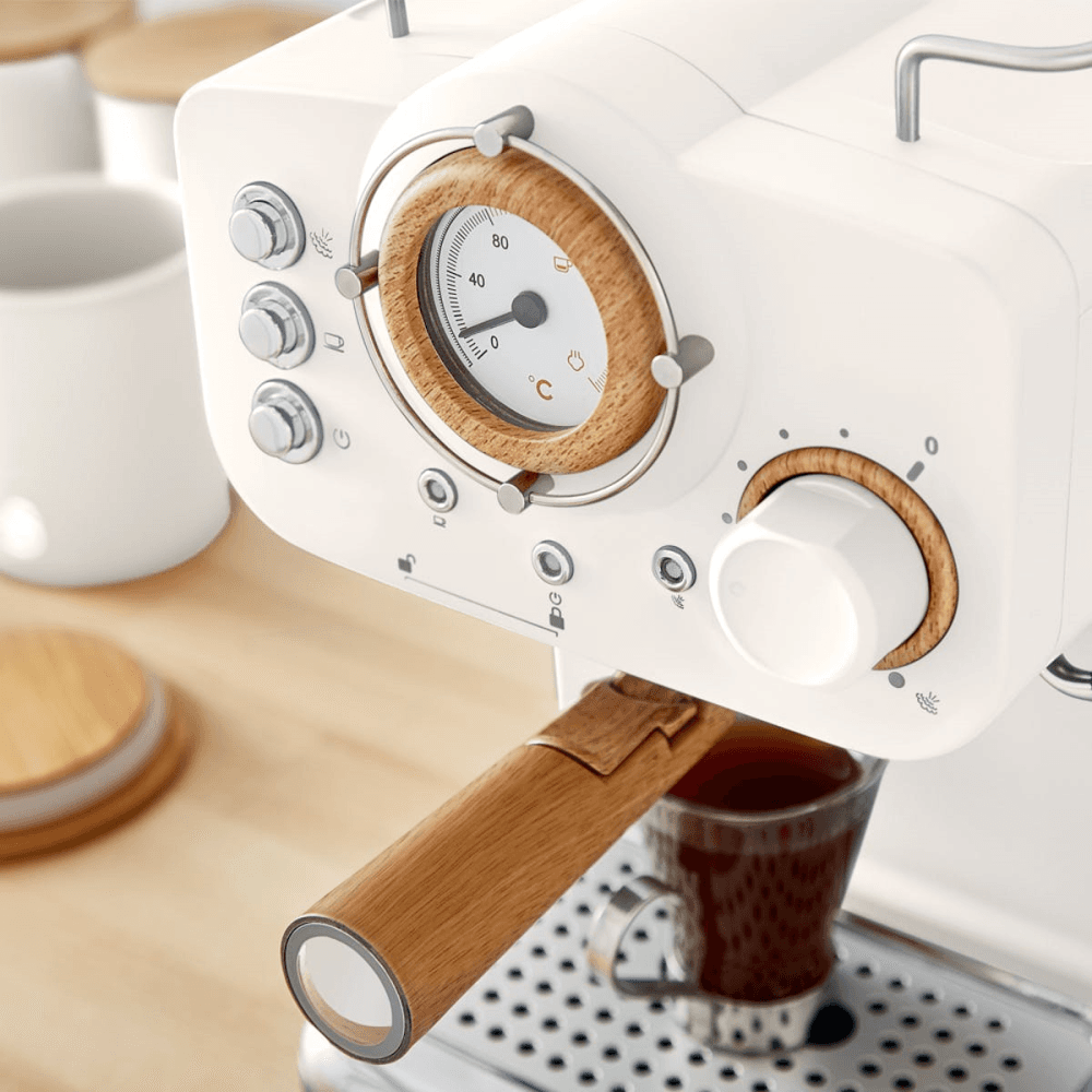 Nordic Espresso Machine, Cotton White