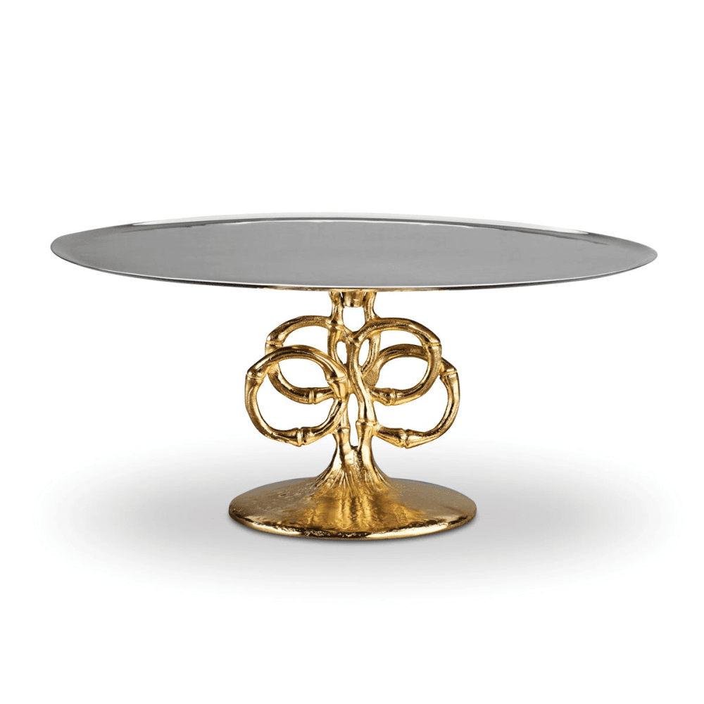 Evoca Cake stand, 30 x 14cm, Gold Bamboo