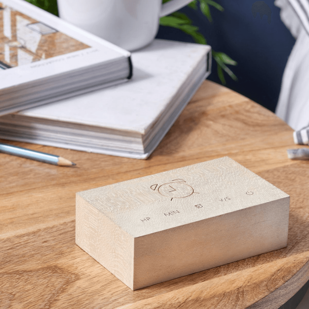 Flip Click Clock, L11.5 x W7 x H3.6cm, White Maple