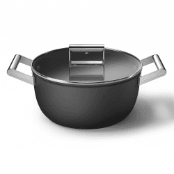 Image showing the Retro 50's Style Non-Stick Casserole Dish, 26cm, Black product.