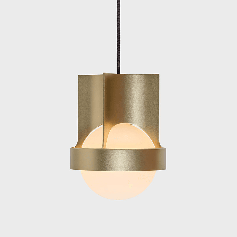 Large Loop Single Pendant with Sphere IV, Gold