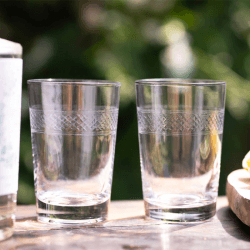 Image showing the Bands Set of 6 Crystal Tumblers, 260ml, Clear product.