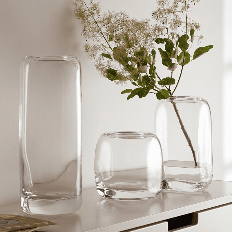 Melt Vase, H15cm, Clear