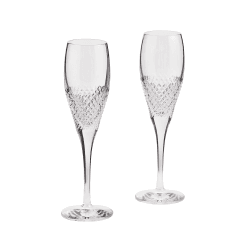 Image showing the Diamond Mosaic Set of 2 Champagne Flutes, 155ml, Clear product.