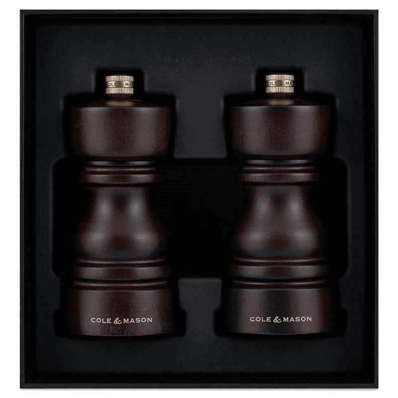 London Salt & Pepper Mills, 130mm, Chocolate Wood