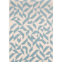 Image showing the Muse Modern Geometric Shapes Rug, 120 x 170cm, Blue product.