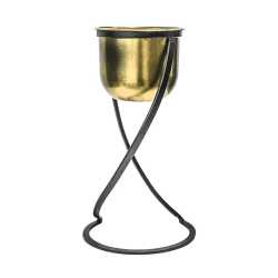 Image showing the Kensington Indoor Planter on Stand, H42 x W14cm, Brass product.