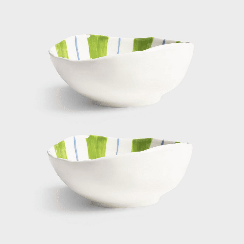 Ray set of 2 bowls, 13 x 16.5, green