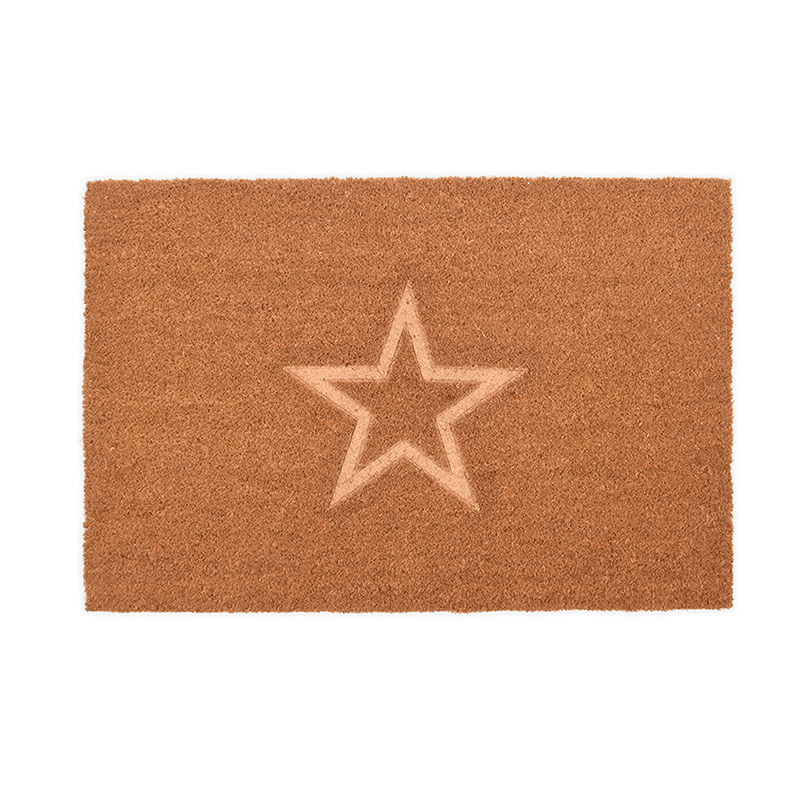 Star Embossed Doormat, Large, Coir