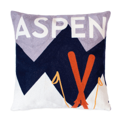 Image showing the Aspen Cushion, 45 x 45cm, Grey/Navy product.