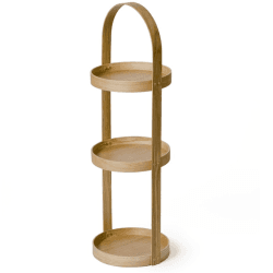 Image showing the Mezza 3 tier round caddy, H82 x W26 x D25.5cm, Oak product.