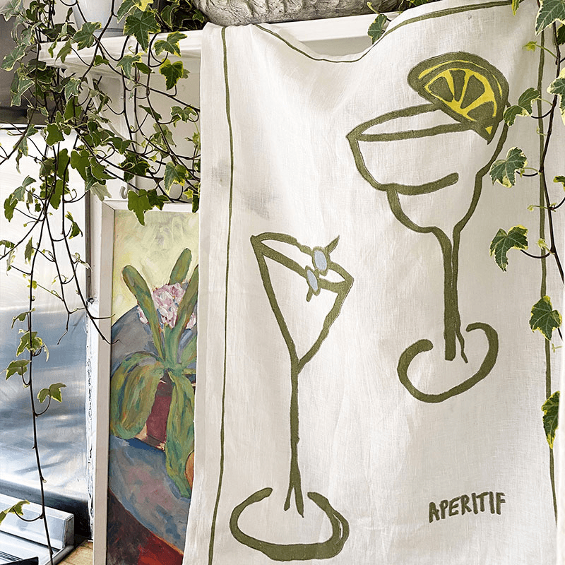 Apertif Tea Towel, 50 x 70cm, Green