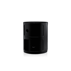 Image showing the Componibili 2 door cabinet, H40 x W32 x D32 cm, Black product.