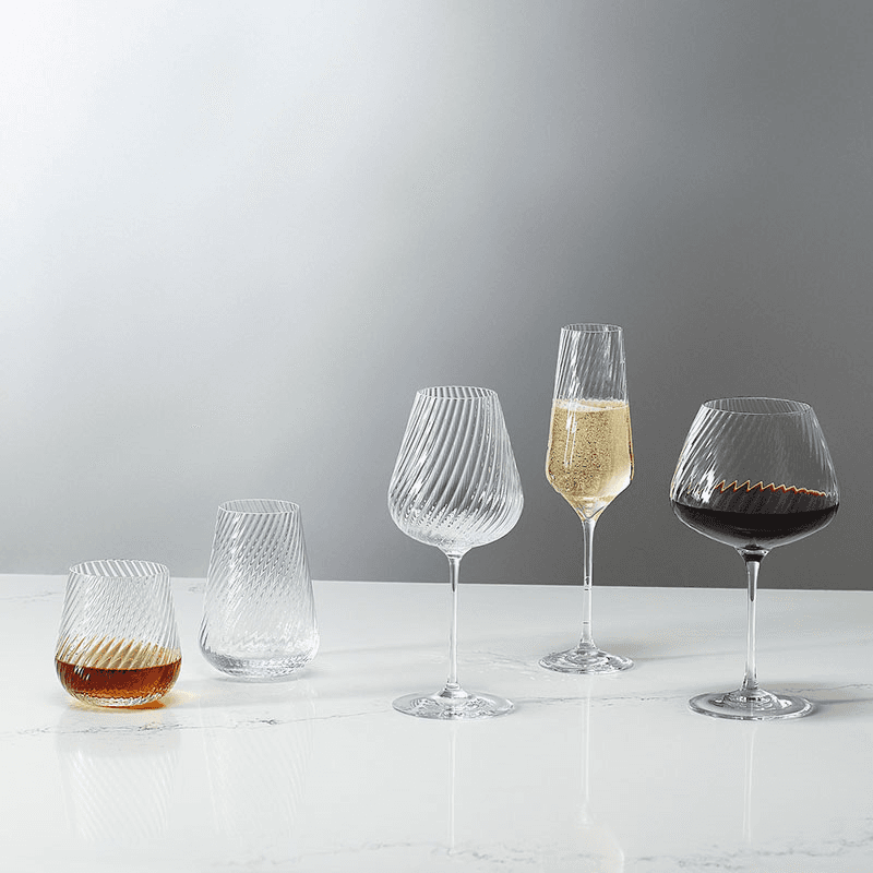 Vera Wang Swirl Set of 2 Highball Glasses, 440ml, Clear