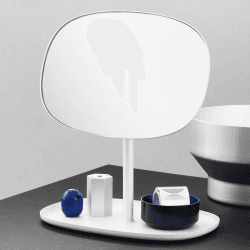 Image showing the Flip Vanity Mirror L28 x D19.4 x H34.5cm White, White product.