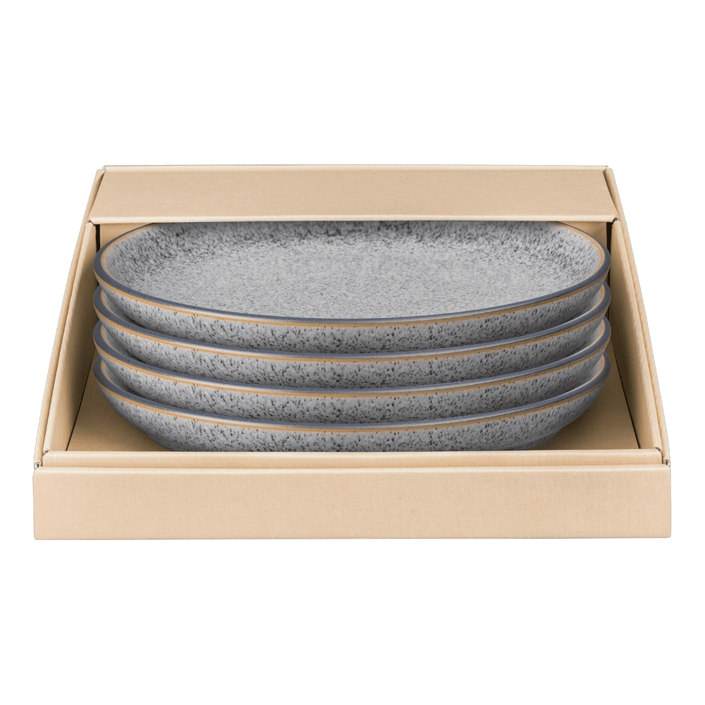 Studio Grey Set of 4 coupe dessert plates, 21cm, Granite