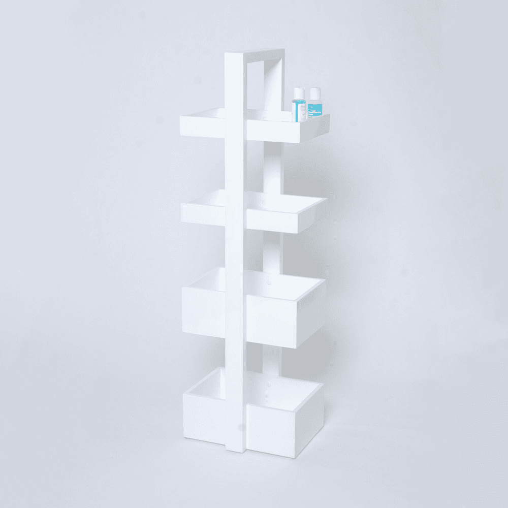 Mount Fuji 4 tier caddy, H83 x W22 x D26cm, White