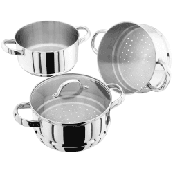 Image showing the 3 Tier Steamer Set, 20cm, Stainless Steel product.
