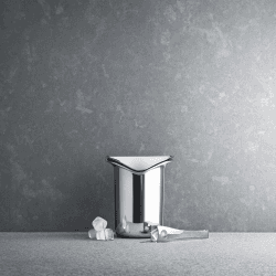Image showing the Wine & Bar by Thomas Sandell Ice bucket with tongs, H21 x W18.3cm, Stainless Steel product.