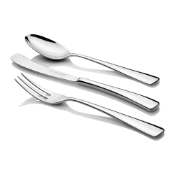 Image showing the Larch Mirror 42 Piece Cutlery set, 6 Place Setting, Stainless steel product.