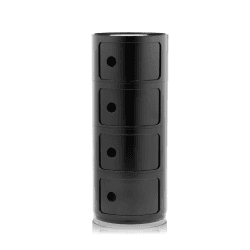 Image showing the Componibili 4 door cabinet, H77 x W32 x D32 cm, Black product.