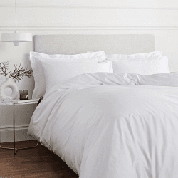Image showing the 400TC Cotton Sateen Super King Duvet Set, White product.