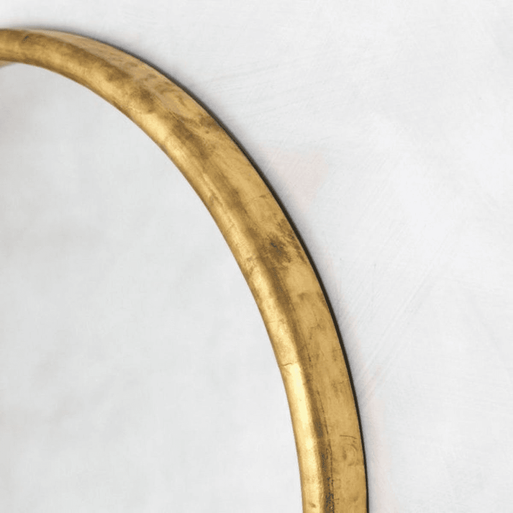 Large Round Gold Foil Mirror