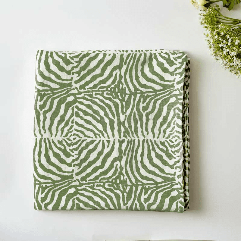 Zebra Tablecloth, 145 x 300cm, Green