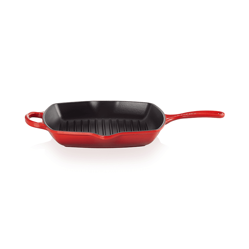 Signature Cast Iron Square grillit, 26cm, Cerise