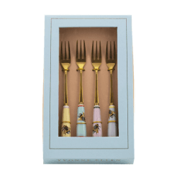 Image showing the Bees Set of 4 Cake Forks, Pastel product.