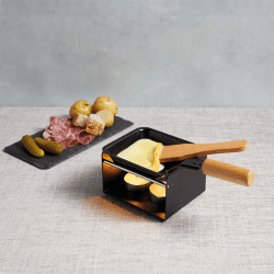 Image showing the Individual serving raclette, 28 x 18 x 18cm, Black Wood product.
