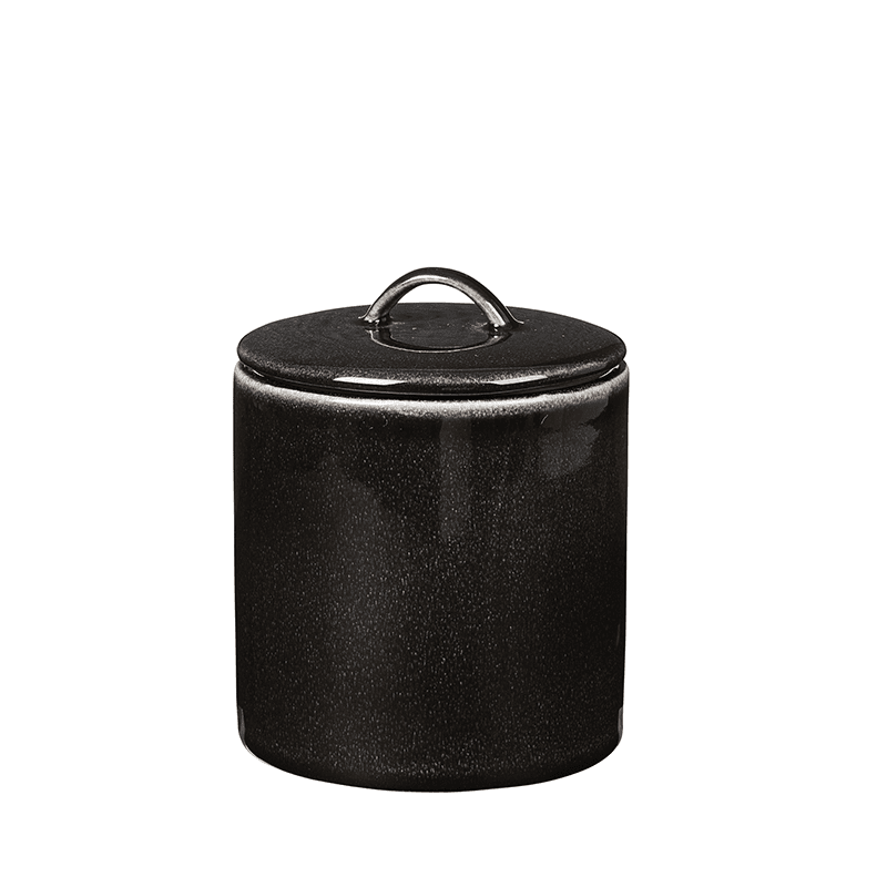 Nordic Coal Jar with Lid, H12cm, Black
